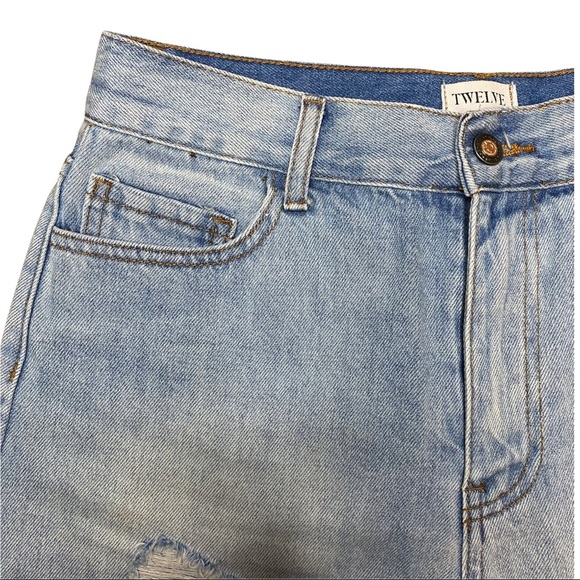 High Rise Distressed Denim Cut Off Mini Shorts size 27 - Picture 2 of 7